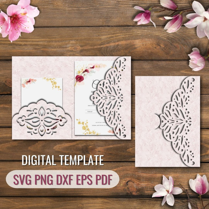 Tri Fold Wedding Invitation Template - Svg Ocean