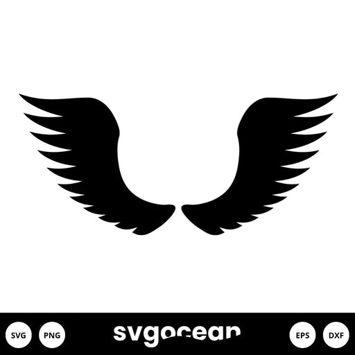 Simple Angel Wing Svg - Svg Ocean