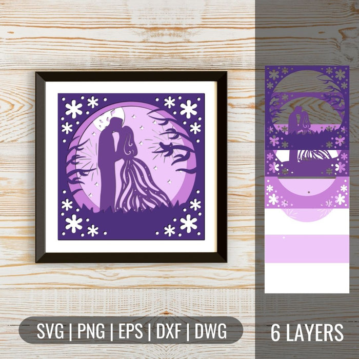 3D Wedding Shadow Box 4 SVG - Svg Ocean