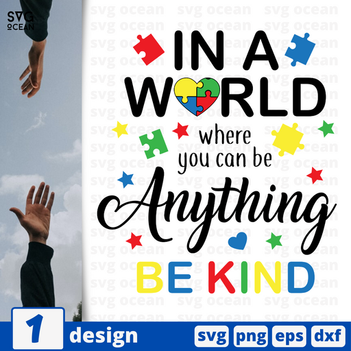 In a world where you can be anything be kind SVG vector bundle - Svg Ocean