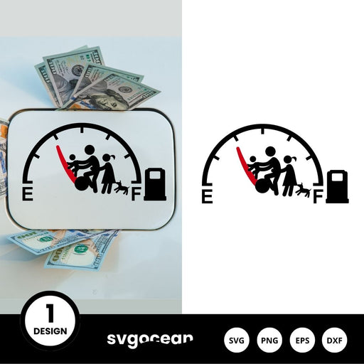 Family Stopping Fuel Gauge Indicator SVG Design - Svg Ocean