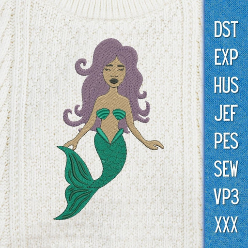 Mermaid 1 Embroidery Designs - Svg Ocean