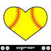 Softball Heart SVG - Svg Ocean