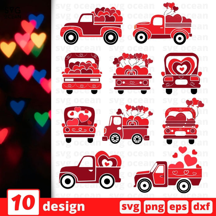 Valentines Day Truck SVG Bundle