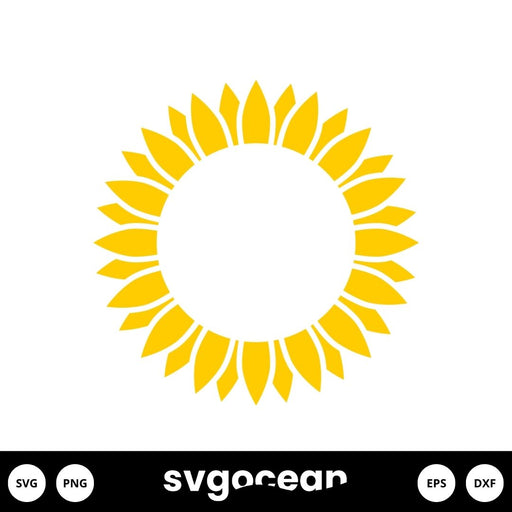 Monogram Sunflower Svg - Svg Ocean