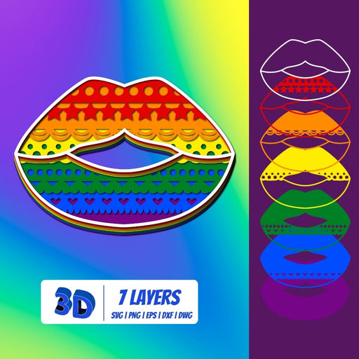 3D Lesbian Lips SVG - Svg Ocean