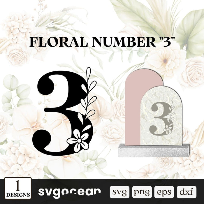 Herbal Number 3 SVG - Svg Ocean