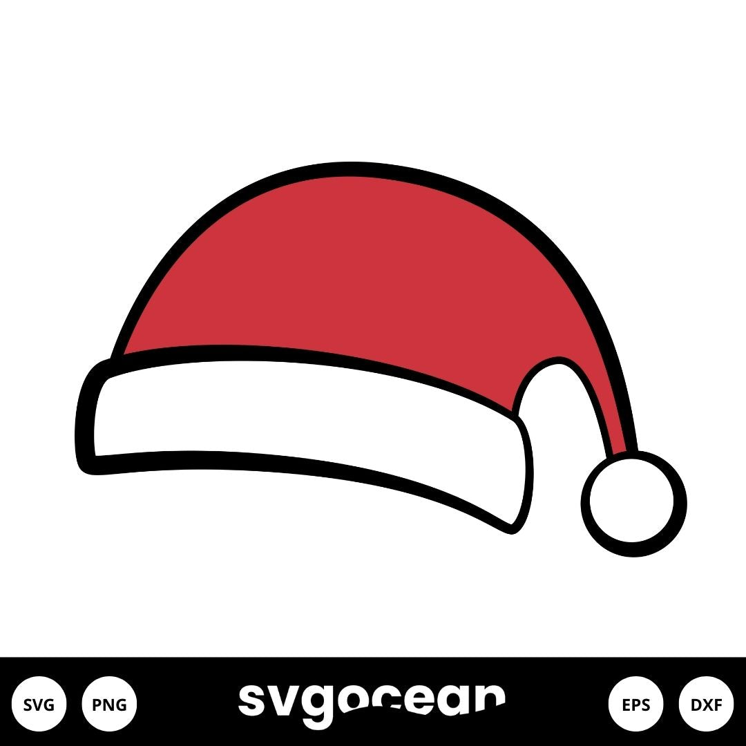 Christmas Hat Svg vector for instant download - Svg Ocean — svgocean