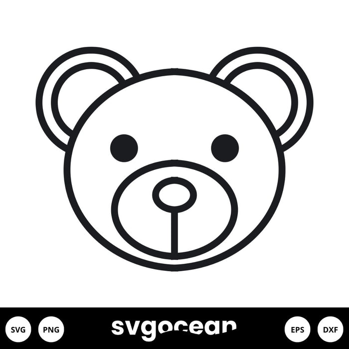 Bear Face Svg - Svg Ocean