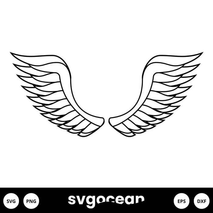 Guardian Angel Wings Svg vector for instant download - Svg Ocean