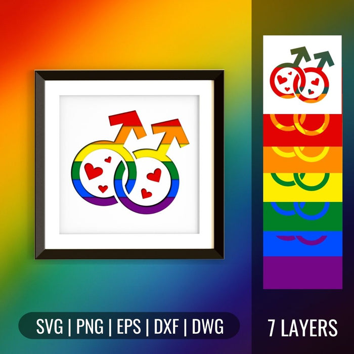 Gay Pride Shadowbox SVG - Svg Ocean