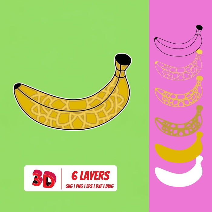 3D Banana SVG Cut File - Svg Ocean
