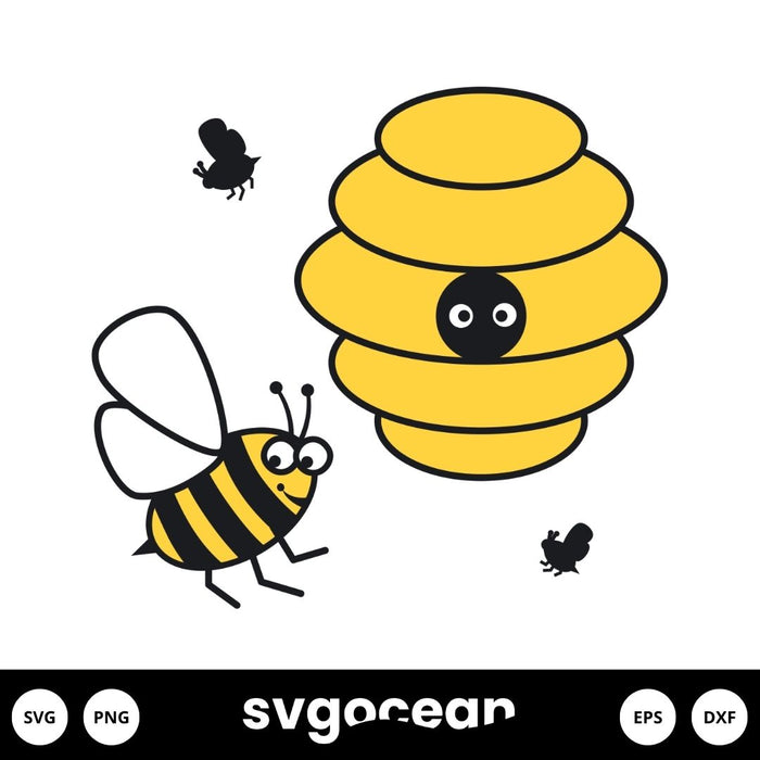 Cute Bee Svg - Svg Ocean