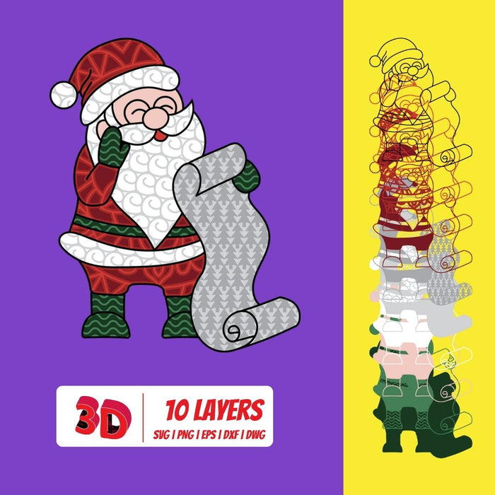 3D Santa Claus SVG Cut File - Svg Ocean