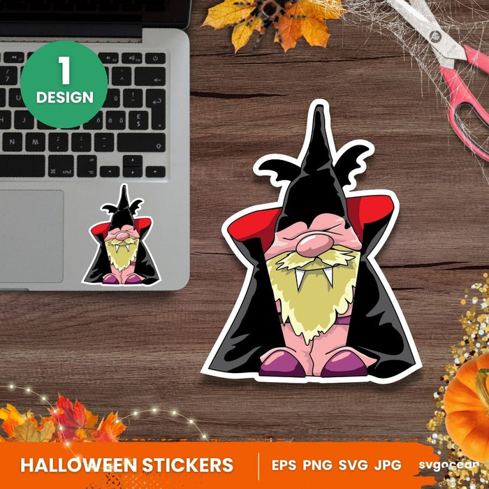 Halloween Gnomes Printable Stickers Cricut Design - Svg Ocean
