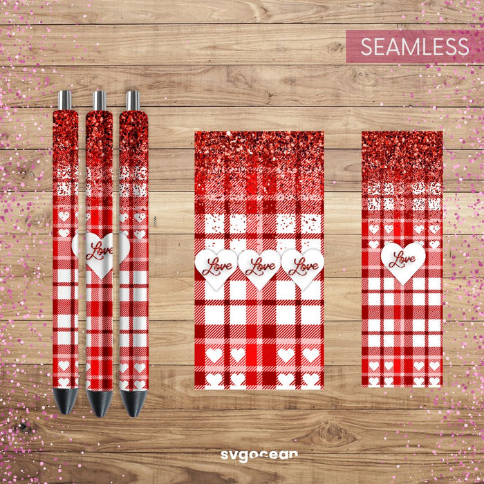 Red Buffalo Plaid Pen Wrap - svgocean