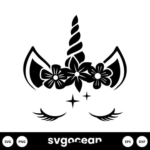 Unicorn SVG Black And White - Svg Ocean