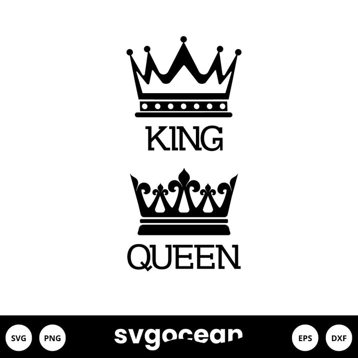 King And Queen Crown SVG - Svg Ocean