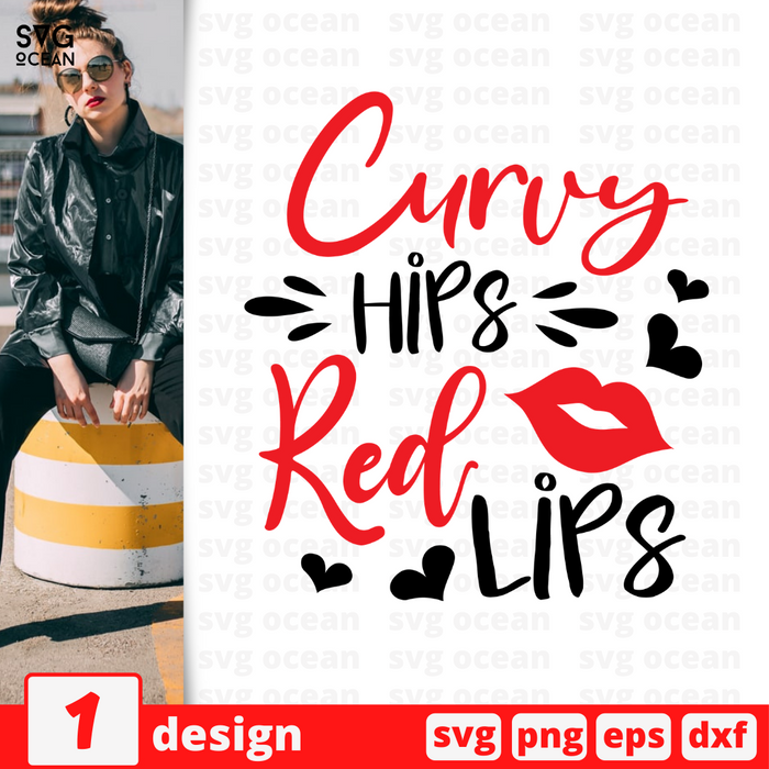 Curvy hips Red lips SVG vector bundle - Svg Ocean