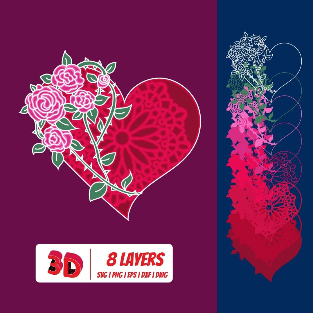 FREE 3D Valentines Day Heart SVG Cut File - Svg Ocean — svgocean