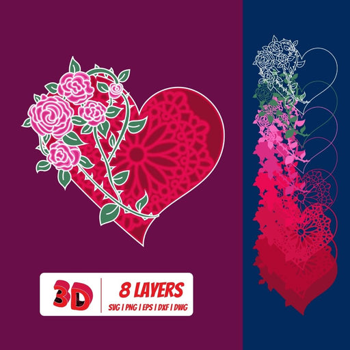 FREE 3D Valentines Day Heart SVG Cut File - Svg Ocean