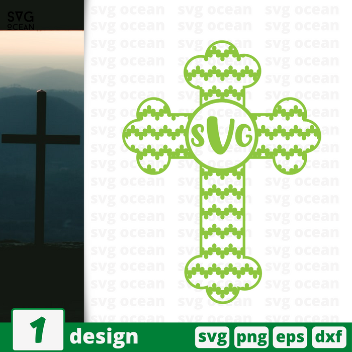 Cross monogram SVG Cut File