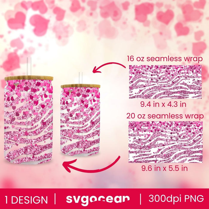 Valentine’s Design Glass Can Wrap Sublimation - svgocean