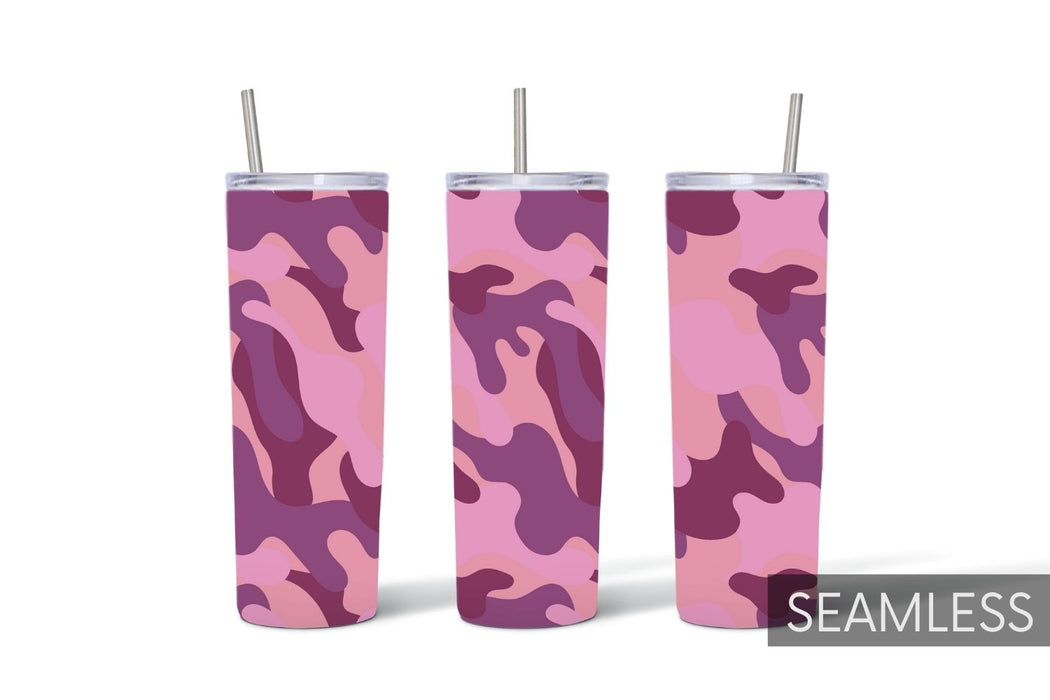 Pink Camo Tumbler Sublimation - Svg Ocean