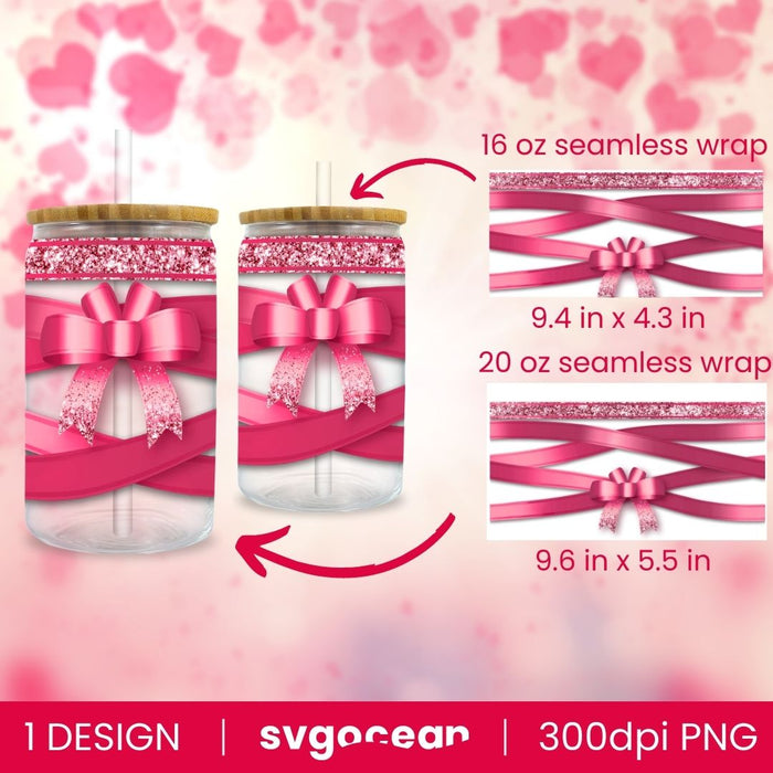 Valentines Libbey Glass Can Wrap Sublimation - svgocean