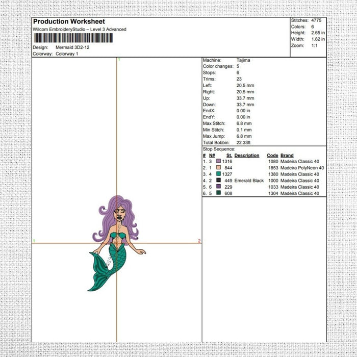 Mermaid 1 Embroidery Designs - Svg Ocean