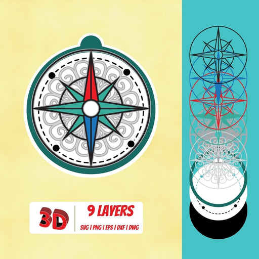 3D Compass SVG