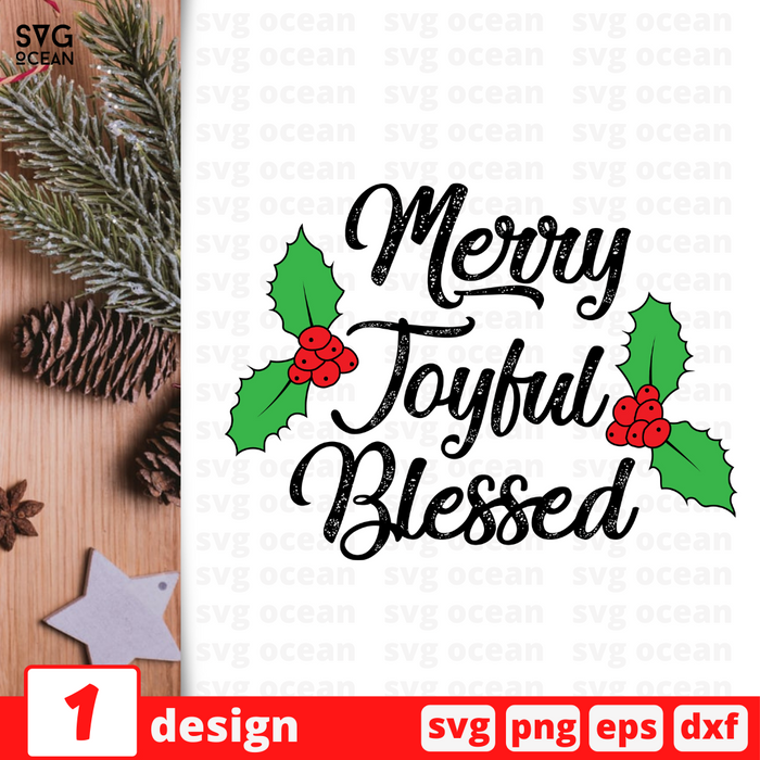 Merry Joyful Blessed SVG vector bundle - Svg Ocean