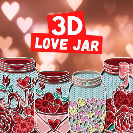3D Love Jar SVG Bundle - Svg Ocean