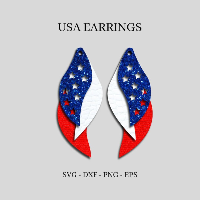 USA Earrings SVG - Svg Ocean