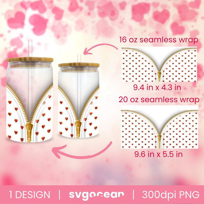 Valentines Glass Can Wrap Sublimation - svgocean