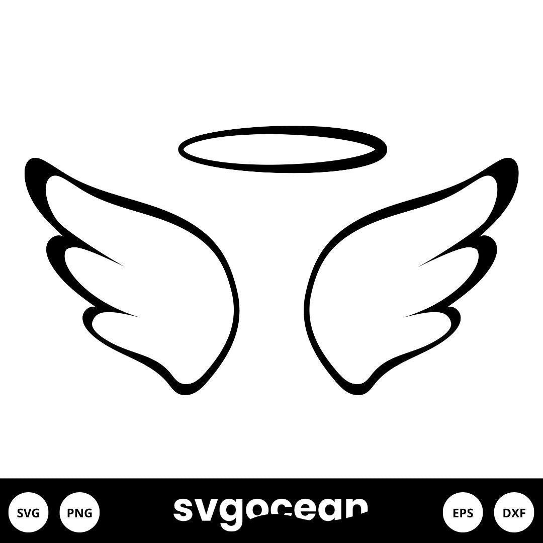 Simple Angel Wings Svg vector for instant download - Svg Ocean — svgocean