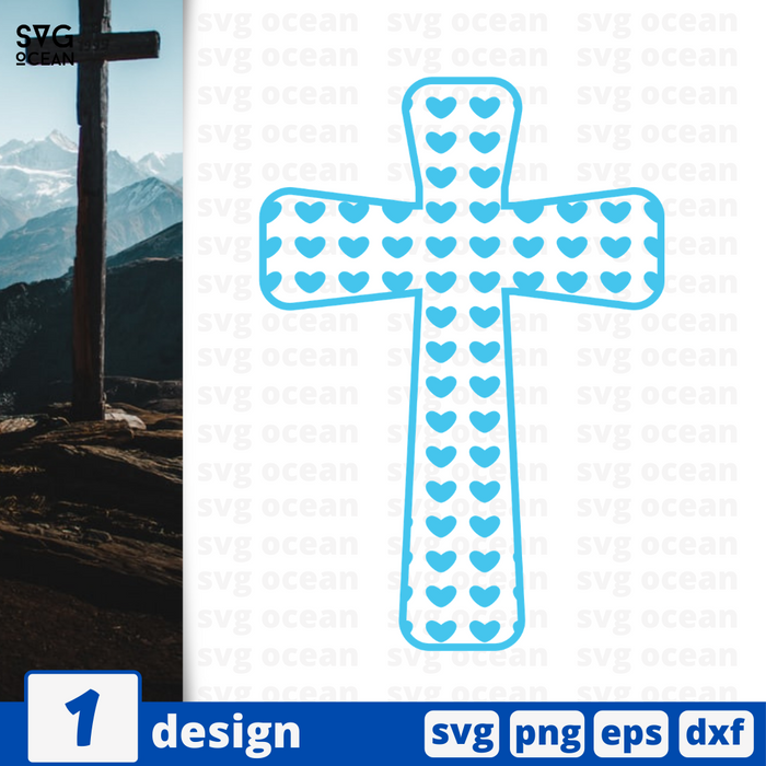Cross monogram SVG vector bundle - Svg Ocean