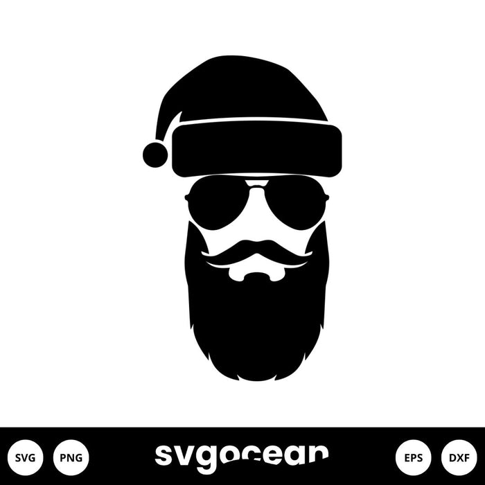 Santa With Sunglasses Svg - Svg Ocean