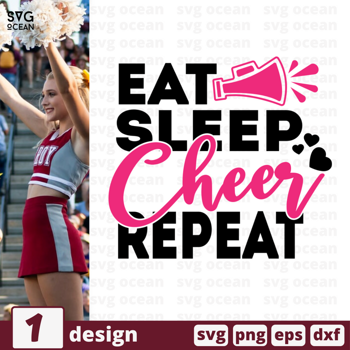 Eat Sleep Cheer Repeate SVG vector bundle - Svg Ocean