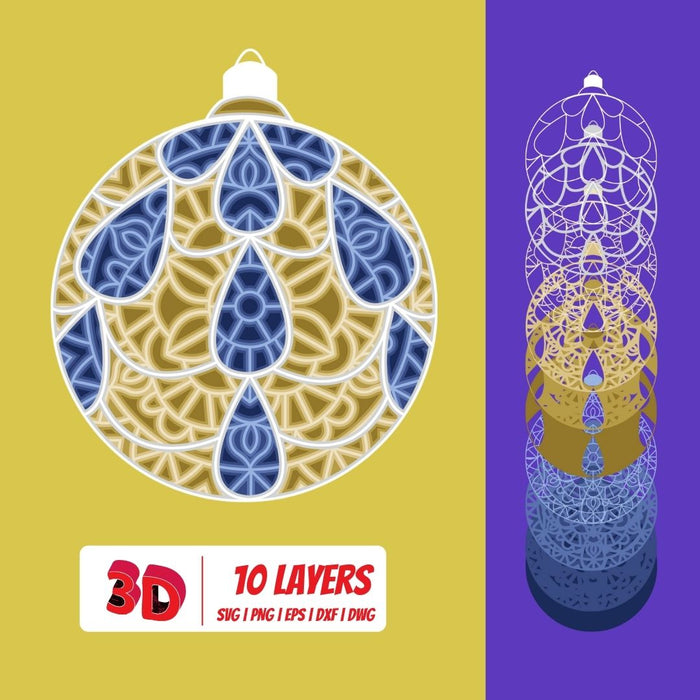 3D Christmas Ball SVG Cut File - Svg Ocean