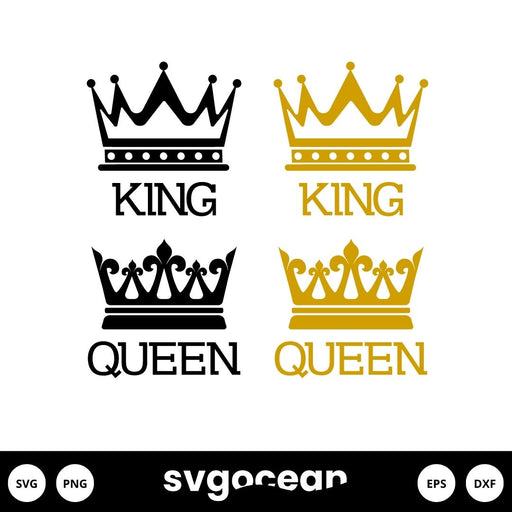 King And Queen Crowns SVG - Svg Ocean