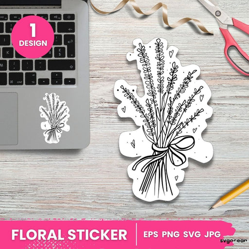 Free Flowers Printable Sticker Cricut Design - Svg Ocean