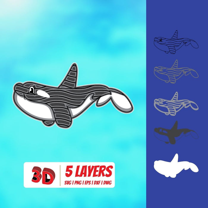 3D Killer whale SVG