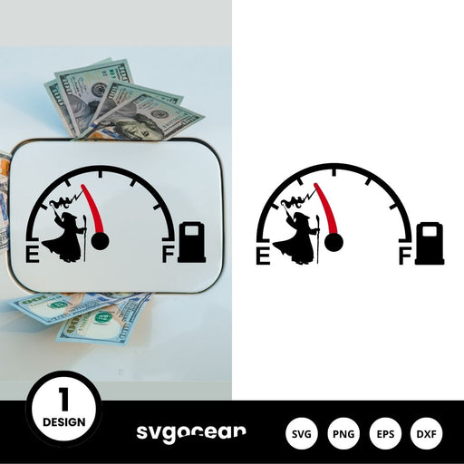 Witch Stopping Fuel Gauge Indicator SVG Design - Svg Ocean