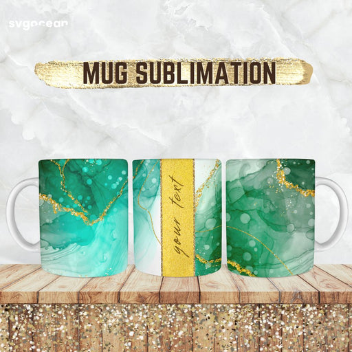 Green Marble Mug Sublimation - Svg Ocean