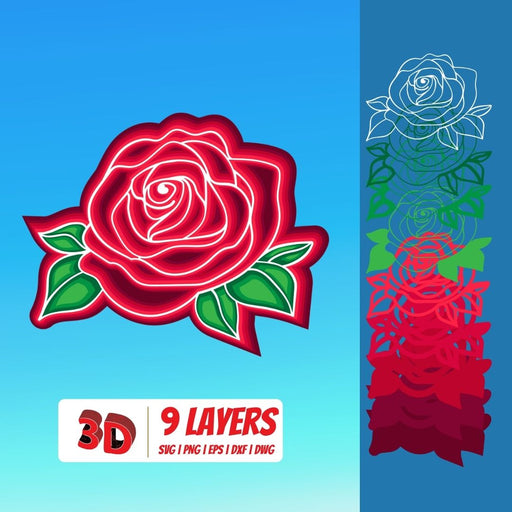 Rose SVG Cut File, Abstract line art flower, Flowers SVG - So Fontsy