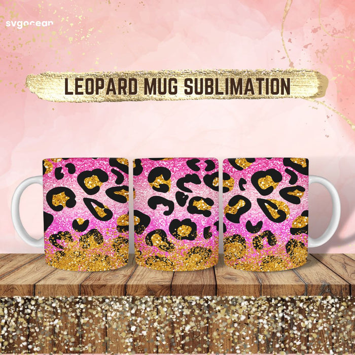 Leopard Glitter Mug Sublimation - Svg Ocean