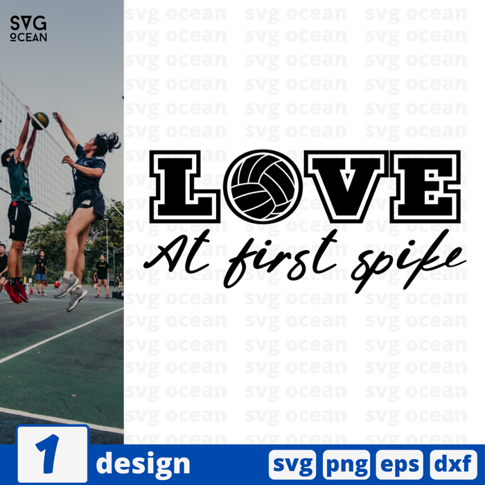 Love at First Spike, Love Volleyball, Volleyball Quote, Instant