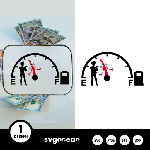 Police Stopping Fuel Gauge Indicator SVG Design - Svg Ocean