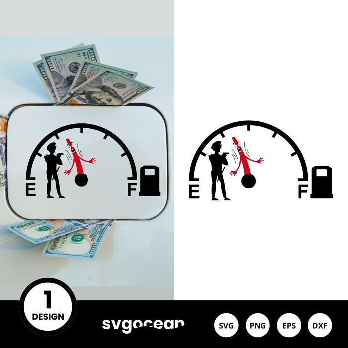 Police Stopping Fuel Gauge Indicator SVG Design - Svg Ocean